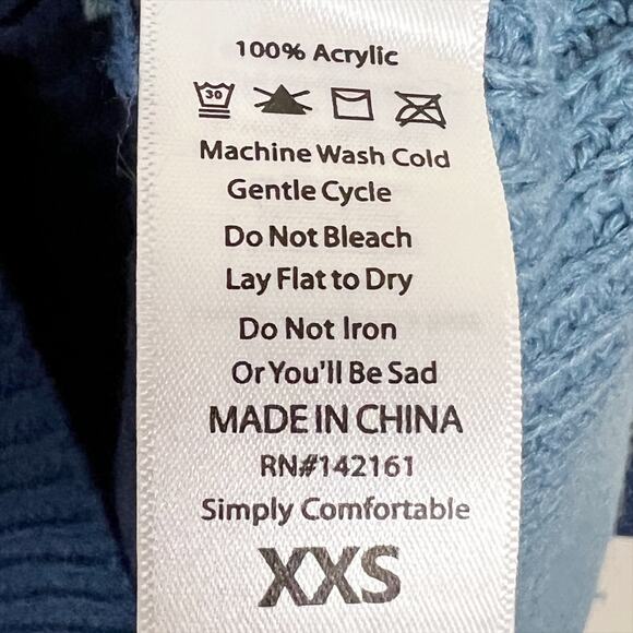 NWT Lularoe Lauren Sweater Dress Blue and Pink Stripes Size XXS - Picture 7 of 8